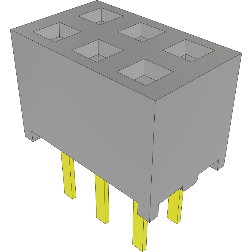 Samtec-TMM-103-01-F-D Steckverbinderleisten und Leiterplattenbuchsen Conn Unshrouded Header HDR 6 POS 2mm Solder ST Top Entry Thru-Hole Bulk