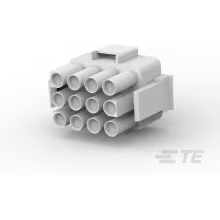 TE Connectivity-770041-1 Custodia filo connettore dedicato Conn Housing PL 12 POS 6.35mm Crimp ST Cable Mount White Package