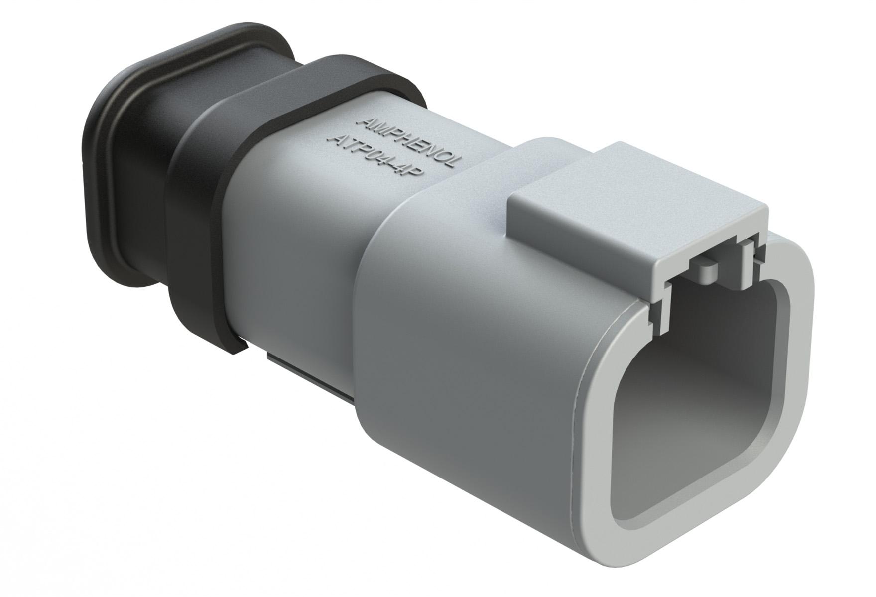 Amphenol-ATP04-4P-SR02 Carcaza de cables discretos de conector Conn Housing RCP 4 POS Crimp ST Cable Mount Gray Box