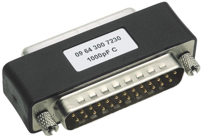 HARTING-09641007230 Connettore D-subminiatura Conn D-Sub Adapter M/F 9/9 POS ST Panel Mount 1/1 Port