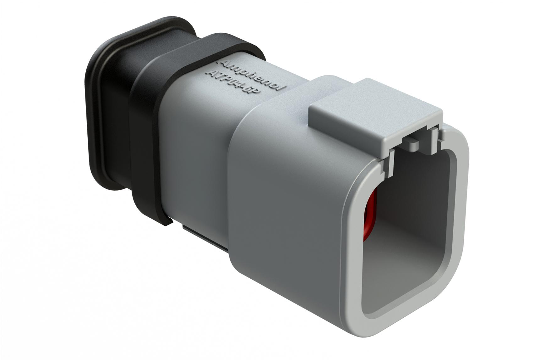 Amphenol-ATP04-6P-SR01 Einzeladersteckverbinder, Gehäuse Conn Housing RCP 6 POS Crimp ST Panel Mount Gray