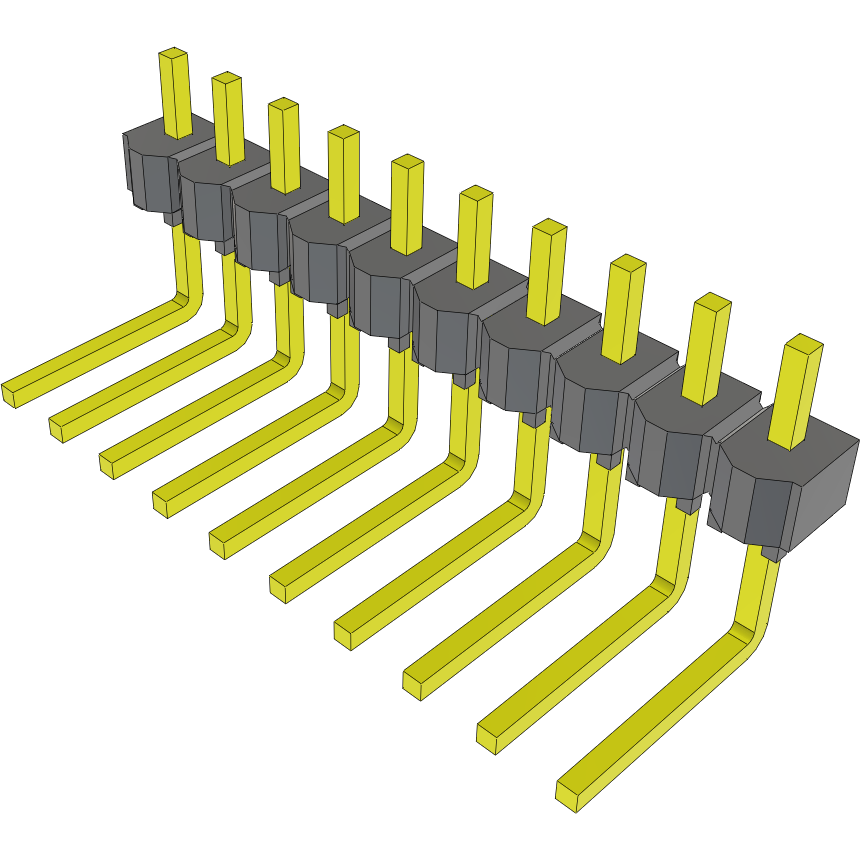 Samtec-MTSW-110-22-G-S-110-RE Steckverbinderleisten und Leiterplattenbuchsen Conn Unshrouded Header HDR 10 POS 2.54mm Solder RA Side Entry Thru-Hole Bulk
