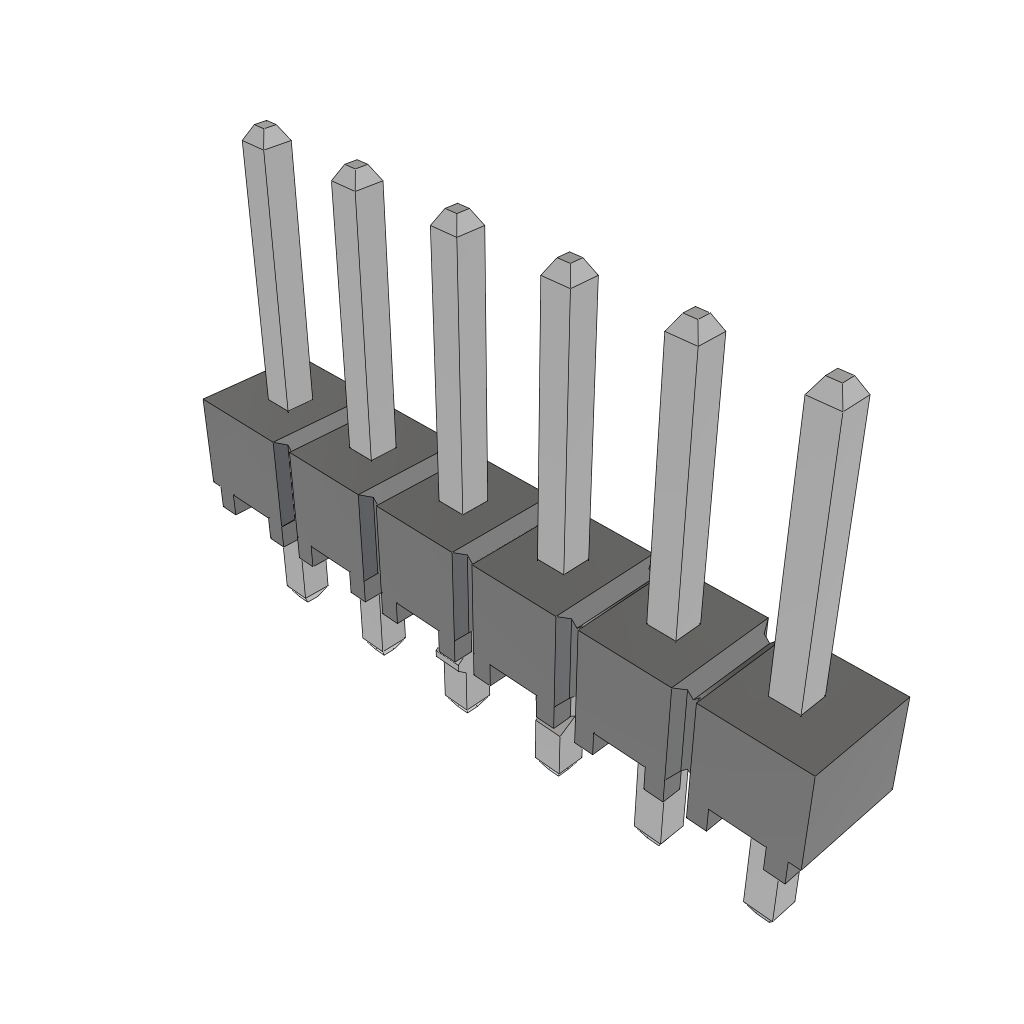 Samtec-HTSW-106-07-T-S-LL Steckverbinderleisten und Leiterplattenbuchsen Conn Unshrouded Header HDR 6 POS 2.54mm Solder ST Top Entry Thru-Hole Bulk