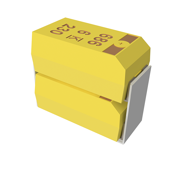 KEMET Corporation-TSP2X137M025AH6510D541 Tantal-Polymer-Kondensatoren Cap Tant Polymer 130uF 25VDC 2X CASE 20%( 8 X 4.4 X 8.9mm) Inward L Stacked 2 Stacked 0.025 Ohm 125°C Bulk/Tray