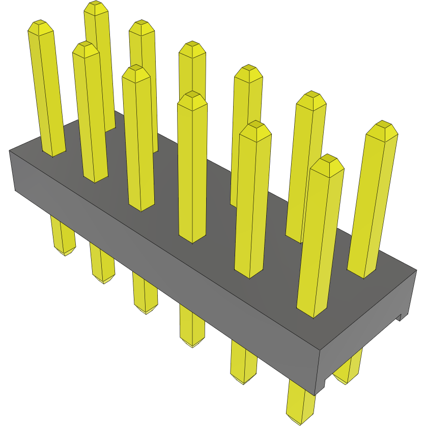 Samtec-MTMM-106-04-G-D-165 Embases de raccordement et réceptacles PCB Conn Unshrouded Header HDR 12 POS 2mm Solder ST Top Entry Thru-Hole Bulk