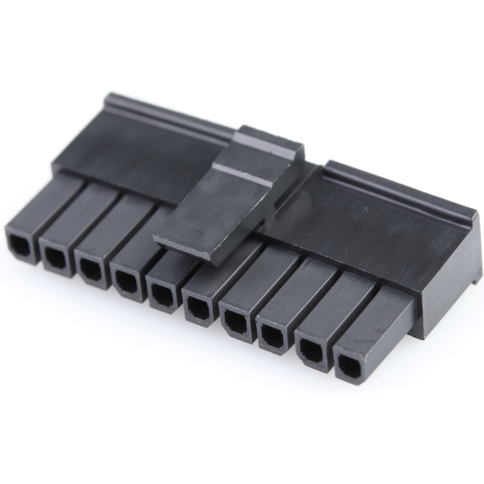 Molex-436451000 Connector Discrete Wire Housing Conn Housing F 10 POS 3mm Crimp ST Cable Mount Black Micro-Fit 3.0™ Bag