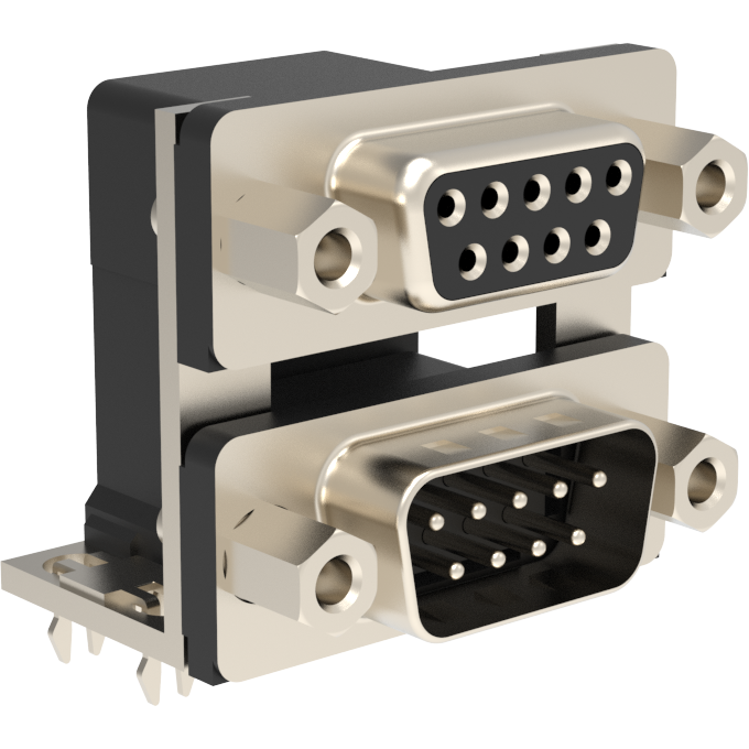 Amphenol Communications Solutions-L17H1210131 Raccordement D ultra-miniaturisé Conn D-Sub F/M 9/9 POS 1.38mm Solder RA Thru-Hole 18 Terminal 2 Port Tray