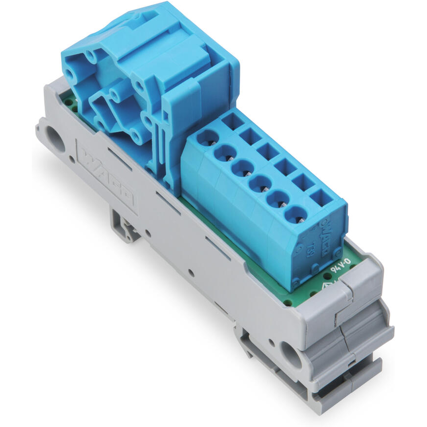 WAGO-830-800/000-302/000-006 Módulos de interfaz Potential Distribution Module, 1 Potential, with 1 input clamping point, Conductor cross-section up to 16 mm2, with 6 output clamping points, Conductor cross-section up to 2.5 mm2