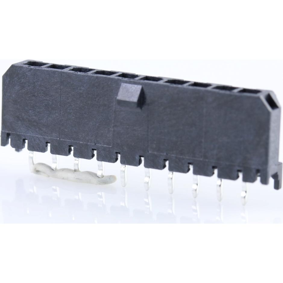 Molex-0436501016 Steckverbinderleisten und Leiterplattenbuchsen Conn Wire to Board HDR 10Power POS 3mm Solder ST Top Entry Thru-Hole Micro-Fit 3.0 Tray