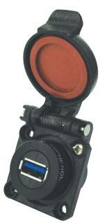 Amphenol-USB3F2ZNSCC Connector USB Conn USB 3.0 Type A Adapter RCP/RCP 5/5 POS Solder ST Flange Mount 10 Terminal 1/1 Port