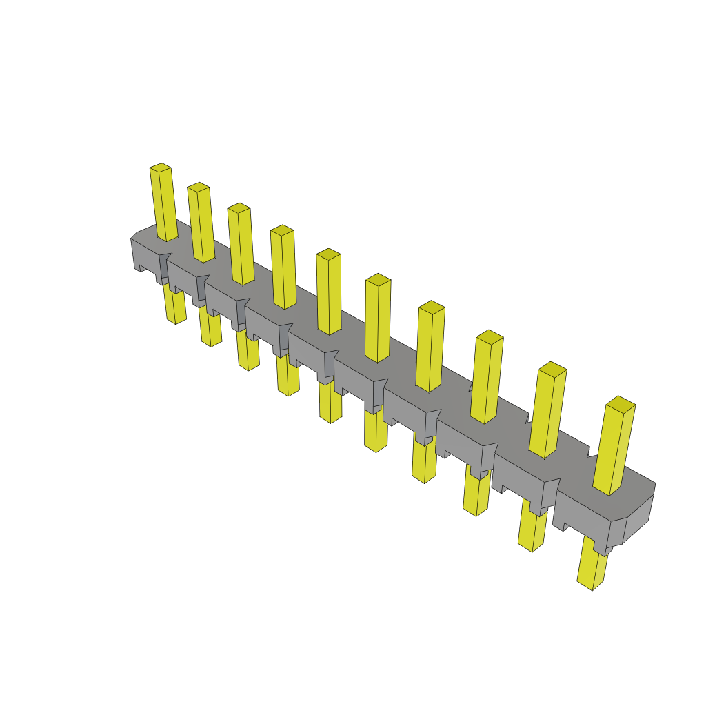 Samtec-MTLW-110-06-G-S-130 连接器插头及 PCB 插座 Conn Unshrouded Header HDR 10 POS 2.54mm Solder ST Top Entry Thru-Hole Bulk