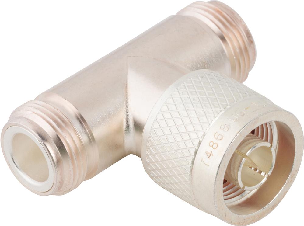 Amphenol RF-082-102 射频连接器 Conn Type N Adapter 0Hz to 11GHz 50Ohm T Style (2)F/PL Silver