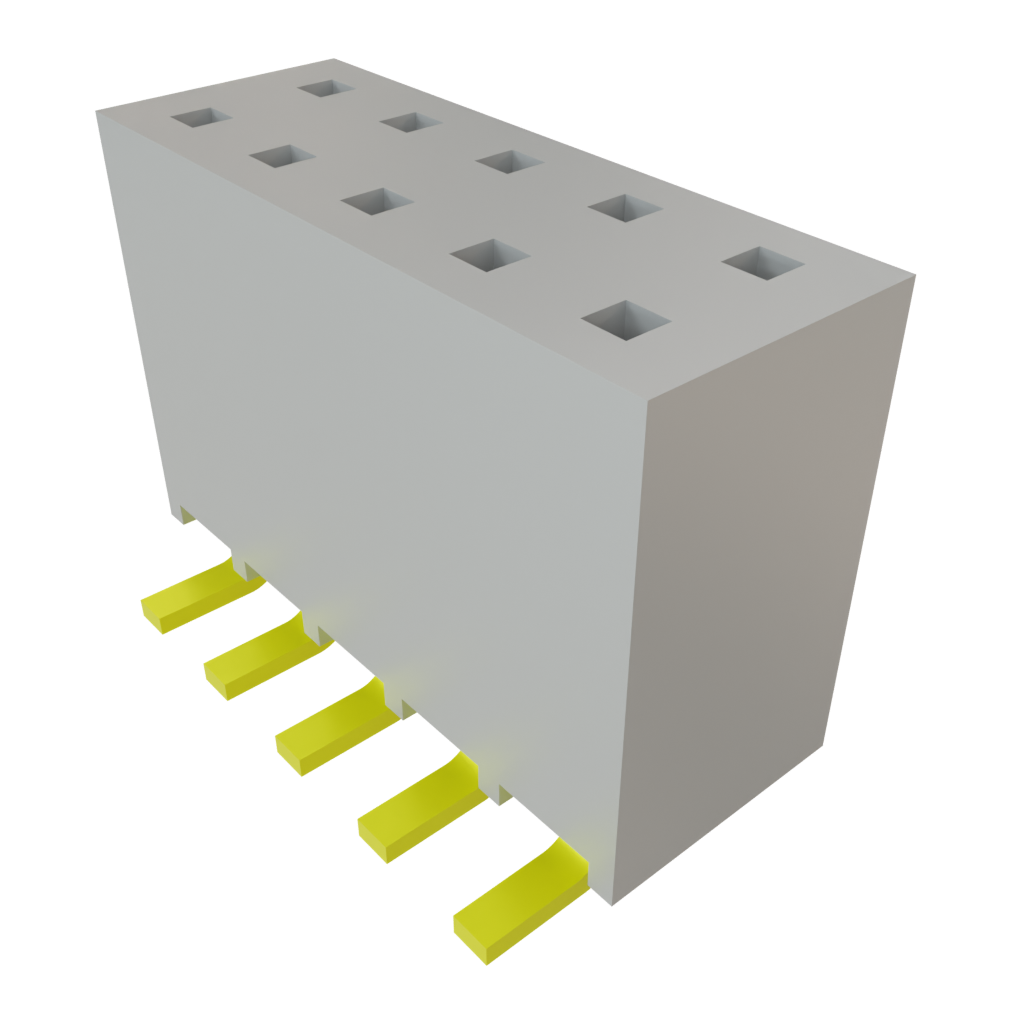 Samtec-SSW-105-22-G-D-VS Embases de raccordement et réceptacles PCB Conn Socket Strip SKT 10 POS 2.54mm Solder ST Top Entry SMD Tube