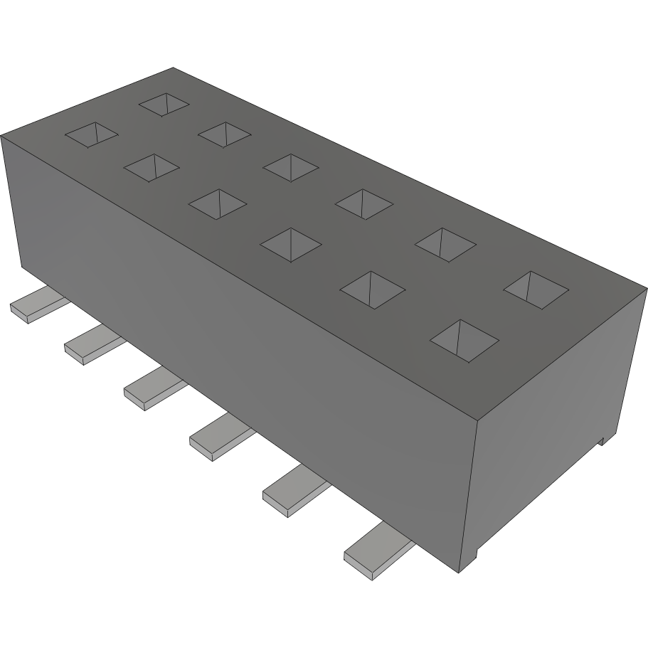 Samtec-CLP-106-02-LM-D Steckverbinderleisten und Leiterplattenbuchsen Conn Socket Strip SKT 12 POS 1.27mm Solder ST Top Entry SMD TIGER CLAW™ Tube