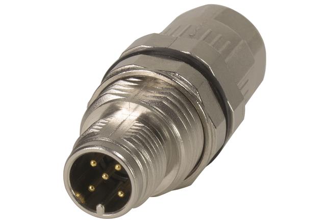 HARTING-21038211525 Steckverbinder, rund Conn M12 Circular PIN 5 POS Crimp/Screw ST Panel Mount 5 Terminal 1 Port