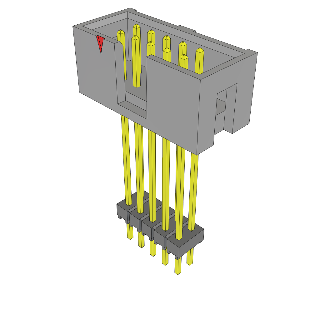 Samtec-ZST-105-08-G-D-1150 连接器插头及 PCB 插座 Conn Elevated Shrouded Header (4 Sides) HDR 10 POS 2.54mm Solder ST Thru-Hole Bulk