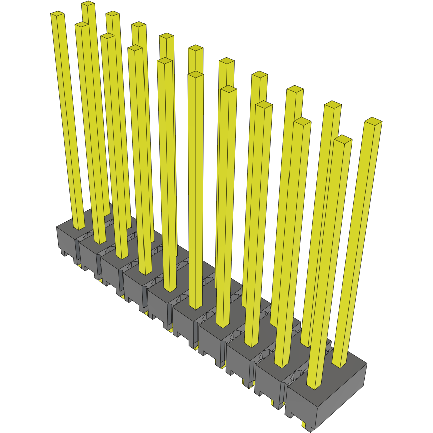 Samtec-HMTSW-110-10-L-D-679 Cabezales del conector y receptáculos PCB Conn Unshrouded Header HDR 20 POS 2.54mm Solder ST Top Entry Thru-Hole Bulk