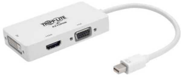 Eaton-P137-06N-HDVW Schnittstellenmodule Keyspan Mini DisplayPort to VGA/DVI/HDMI All- in-One Converter Adapter, Thunderbolt 1/2, 1080p, White