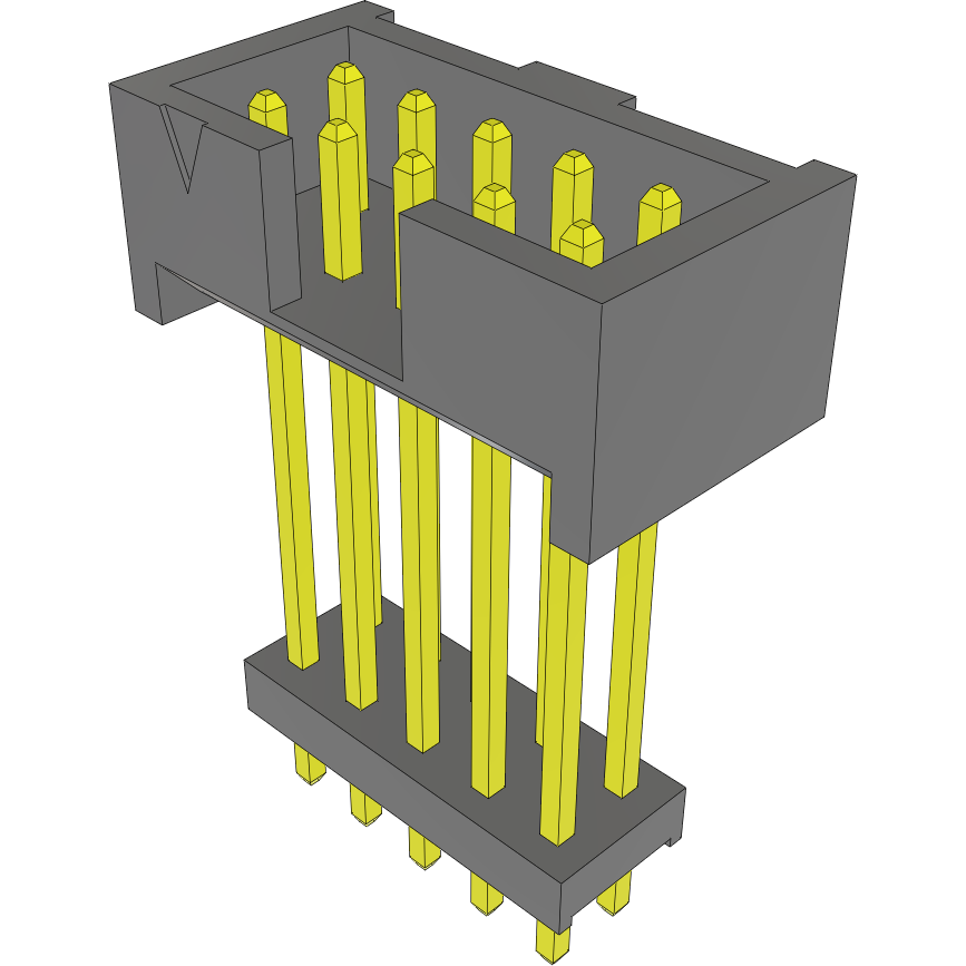 Samtec-ZLTMM-105-70-G-D-608 Steckverbinderleisten und Leiterplattenbuchsen Conn Elevated Shrouded Header HDR 10 POS 2mm Solder ST Thru-Hole Bulk