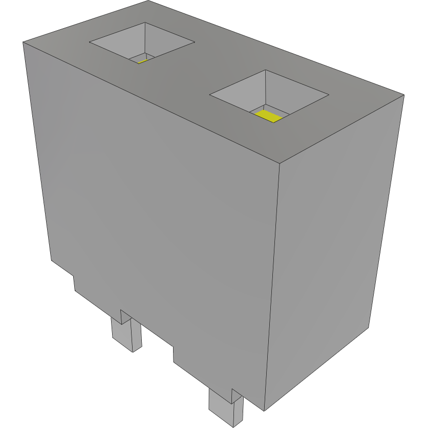 Samtec-HPF-02-01-T-S Connector Headers and PCB Receptacles Conn Socket Strip SKT 2 POS 5.08mm Solder ST Top Entry Thru-Hole Tube