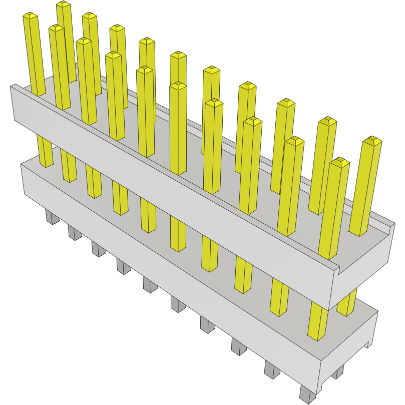 Samtec-HW-10-15-L-D-335-100 Connector Headers and PCB Receptacles Conn Board Stacker HDR 20 POS 2.54mm Solder ST Top Entry Thru-Hole Bulk