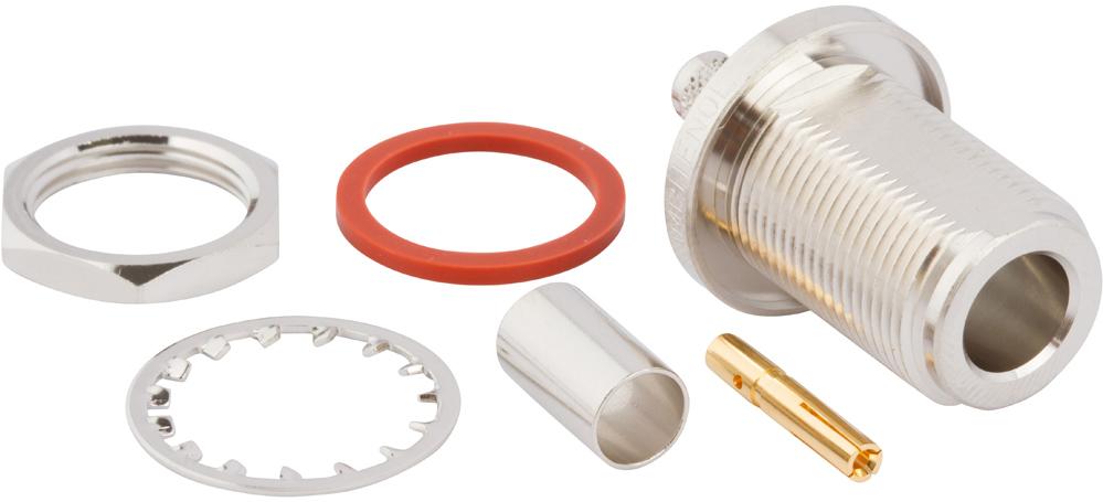 Amphenol RF-082-6151-RFX 射频连接器 Conn Type N 0Hz to 11GHz 50Ohm Crimp ST Cable Mount F Gold