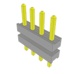 Conn Board Stacker HDR 4 POS 2mm Solder ST Top Entry Thru-Hole Bulk