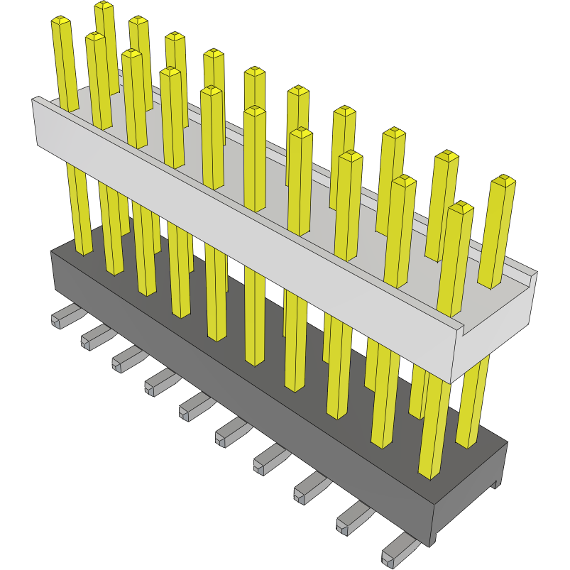 Samtec-HW-10-09-S-D-500-SM-A 连接器插头及 PCB 插座 Conn Board Stacker HDR 20 POS 2.54mm Solder ST Top Entry SMD Tube