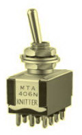 knitter-switch-MTA 406 R Basculeur de commutateur Switch Toggle Mom ON 4PDT Round Lever Solder Tag 6A 250VAC 30VDC Panel Mount with Threads