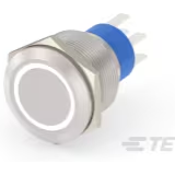 TE Connectivity-6-2213772-1 Switch Push Button Switch Push Button OFF ON DPDT Flush Round Button 3A 250VAC 36VDC Lock Panel Mount Solder Lug