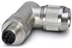 PHOENIX CONTACT-1553653 Sensor Accessories Bus system connector, Ethernet CAT5 (1 Gbps), 8-position, shielded, Plug angled M12, A-coded, Insulation displacement connection, knurl material: Nickel-plated brass, external cable diameter 4 mm to 8 mm