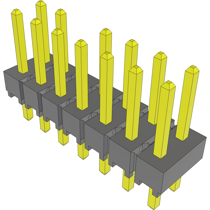 Samtec-HTSW-107-23-G-D-006 连接器插头及 PCB 插座 Conn Unshrouded Header HDR 14 POS 2.54mm Solder ST Top Entry Thru-Hole Bulk