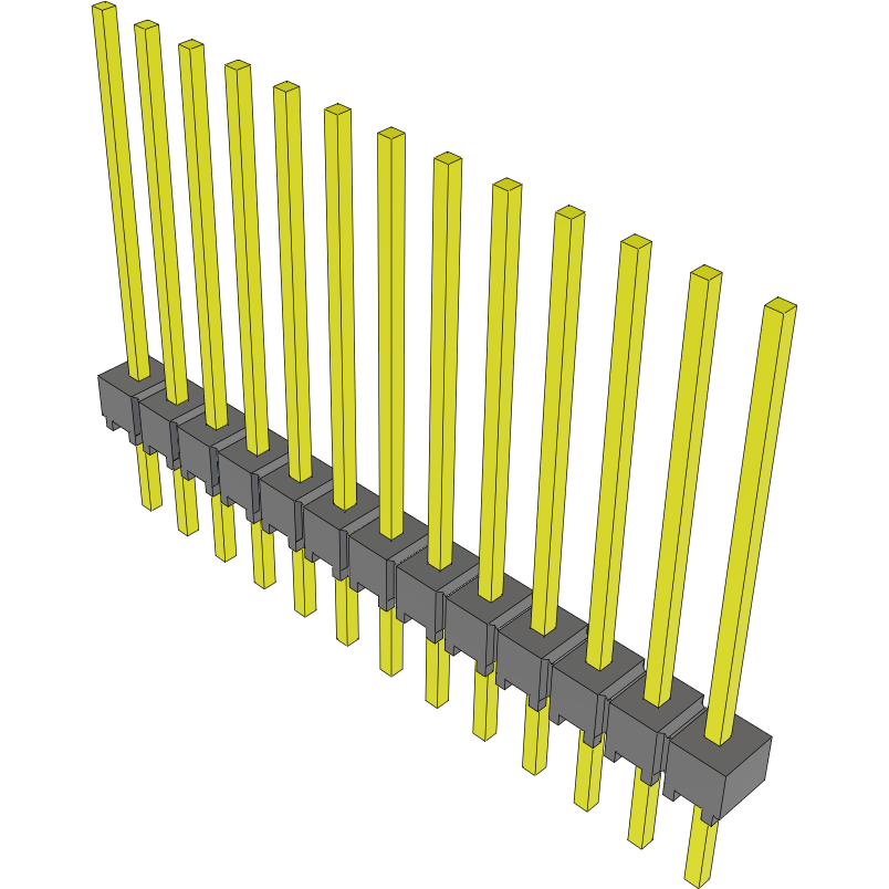 Samtec-MTSW-113-11-L-S-655 Steckverbinderleisten und Leiterplattenbuchsen Conn Unshrouded Header HDR 13 POS 2.54mm Solder ST Thru-Hole