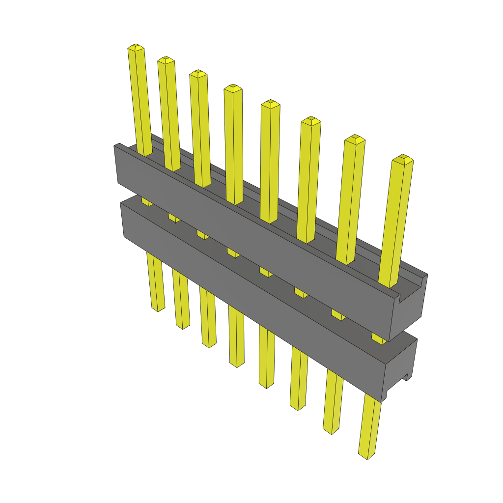 Samtec-ZW-08-09-F-S-255-235 Steckverbinderleisten und Leiterplattenbuchsen Conn Board Stacker HDR 8 POS 2.54mm Solder ST Top Entry Thru-Hole Bulk