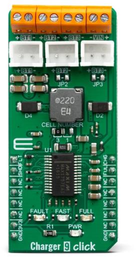 MikroElektronika-MIKROE-3568 Cartes et kits de développement de gestion de la puissance MAX1757 Battery Management 4.167V to 4.233V Output Click Board