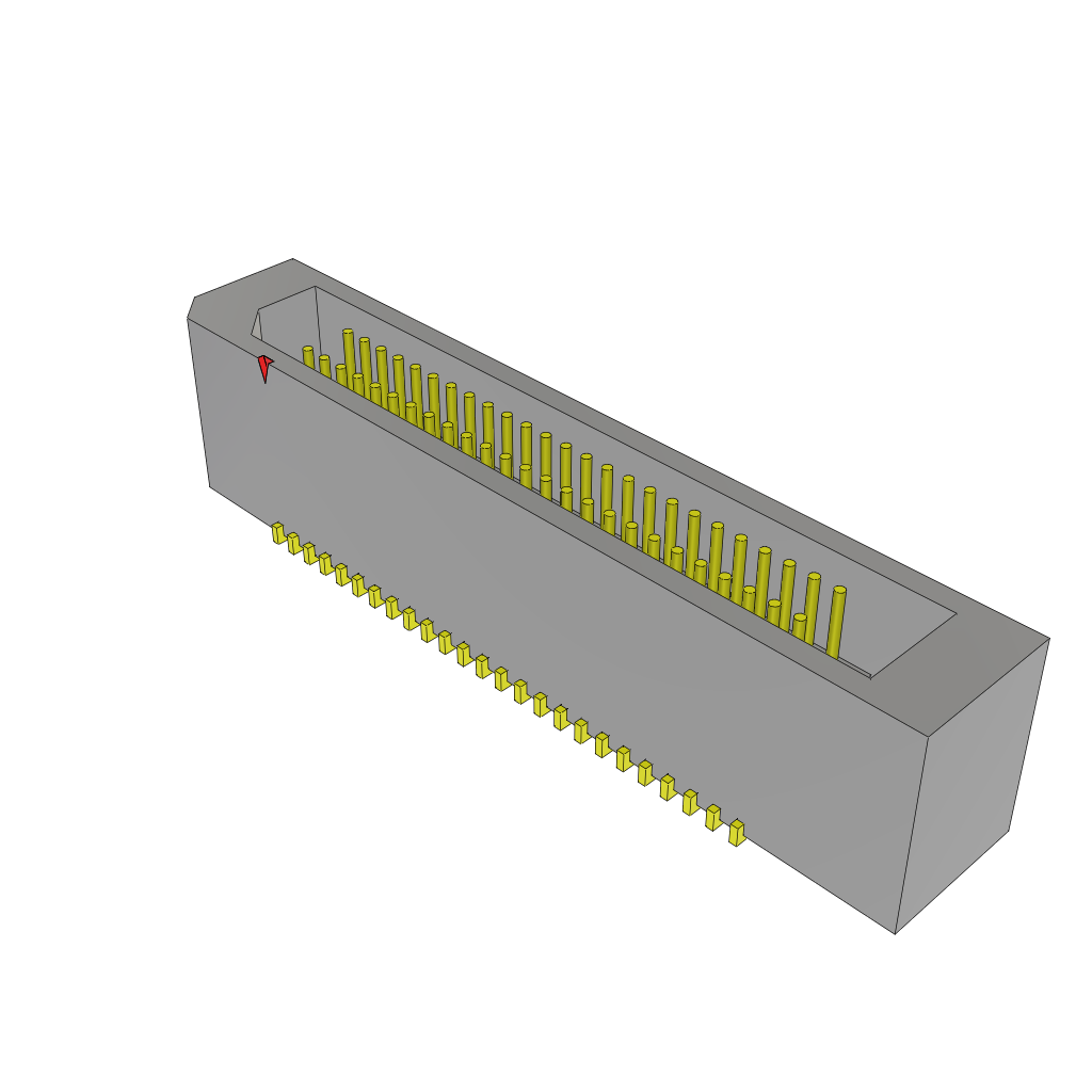 Samtec-TEM-125-02-04.0-H-D Connector Headers and PCB Receptacles Conn Shrouded Header (4 Sides) HDR 50 POS 0.8mm Solder ST Top Entry SMD Tray