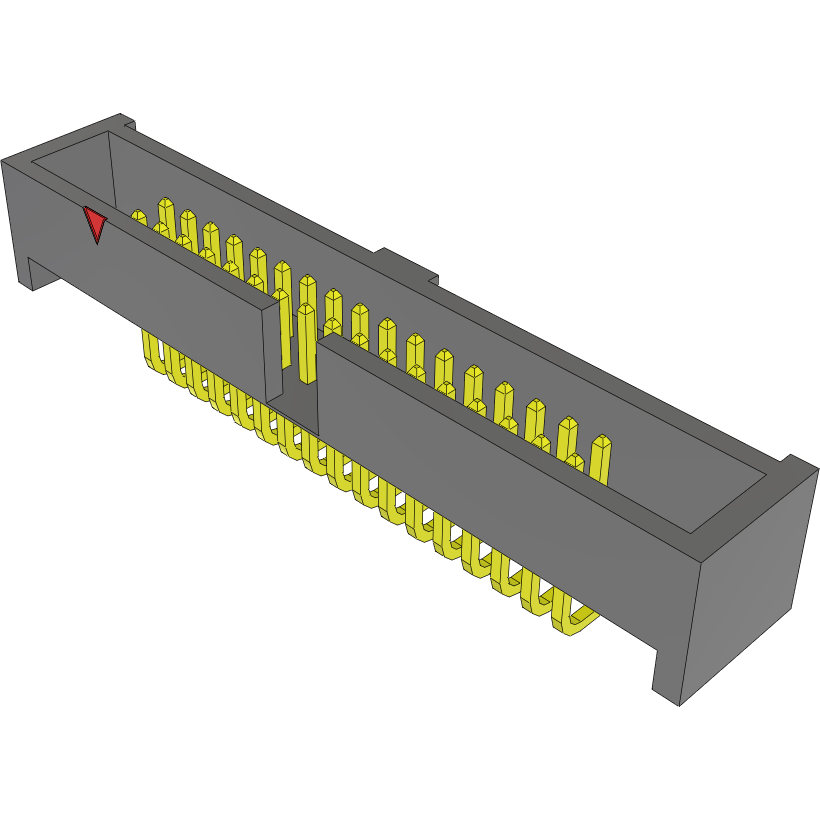 Samtec-ESHF-117-01-L-D-RA Embases de raccordement et réceptacles PCB Conn Shrouded Header (4 Sides) HDR 34 POS 1.27mm Solder RA Side Entry Thru-Hole Tube