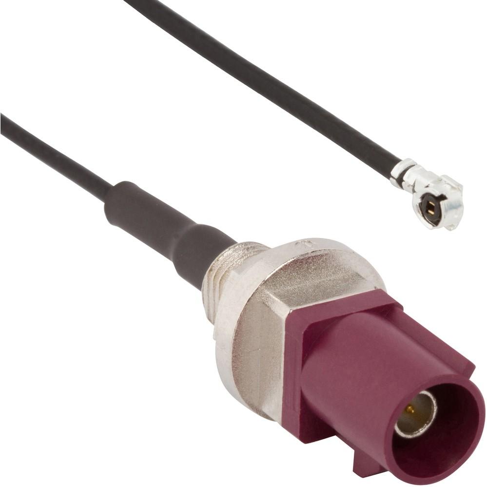 Amphenol RF-095-820-109-25D Montaje de cables coaxial Cable Assembly 1.37mm Cable 0.25m SMB to AMC M-M Bag