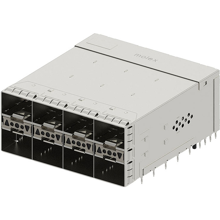 Molex-1712244031 Telecomunicaciones y teléfono del conector Conn zSFP+ F 160 POS 0.8mm Press Fit RA Thru-Hole 160 Terminal 8 Port zSFP+ Tray