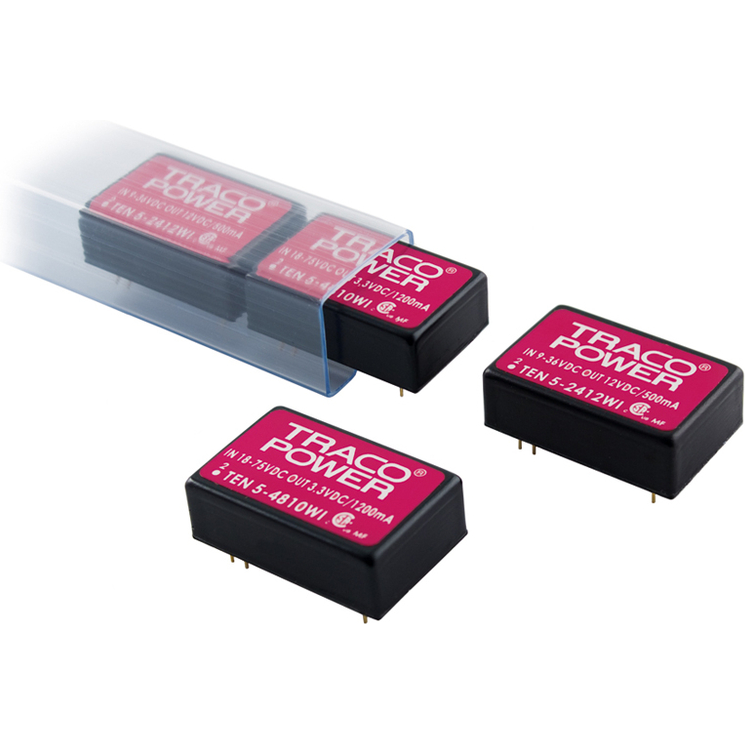 TRACO Electronic AG-TEN 5-4812WI Convertitore da DC a DC e modulo di regolazione della commutazione Module DC-DC 48VIN 1-OUT 12V 0.5A 6W 7-Pin Metal DIP