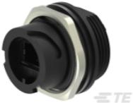 TE Connectivity-2355443-2 Telecomunicaciones y teléfono del conector Conn RJ-45 Coupler F/F 8/8 POS 1.27mm ST Panel Mount 1/1 Port Cat 5e