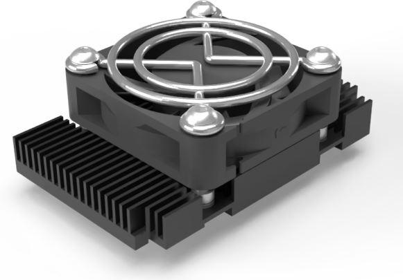 Advanced Thermal Solutions-ATS-NVA-3353-C1-R2 Dissipatore Heat Sink Passive Jetson TX2 NX Straight Screw Mount Aluminum 6063 1.7°C/W Black Anodized