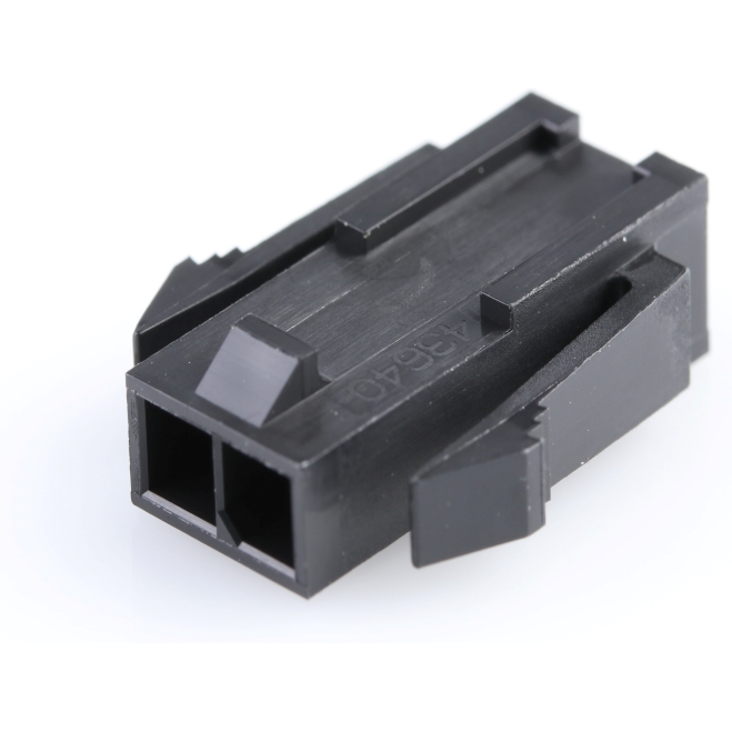 Molex-43640-0200 Custodia filo connettore dedicato Conn Housing M 2 POS 3mm Crimp ST Panel Mount Black Micro-Fit 3.0™ Bag