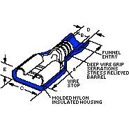 Molex-19003-0062 Steckverbinderanschlüsse Quick Disconnect Terminal 14-16AWG Brass Blue F 19.81mm Electro Tin InsulKrimp™ Bag