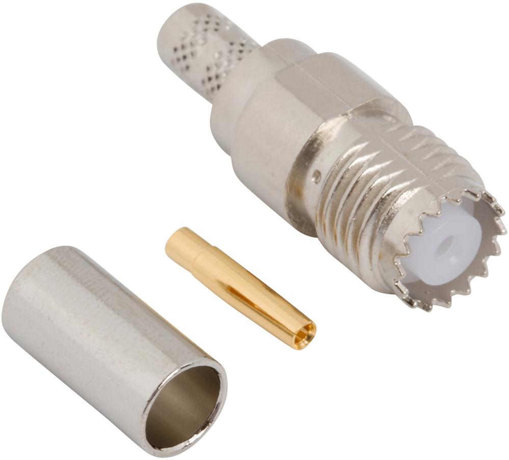 Amphenol RF-081-183-RFX RF-Steckverbinder Conn Mini-UHF 0Hz to 2.2GHz 50Ohm Crimp ST Cable Mount RCP Gold Bag