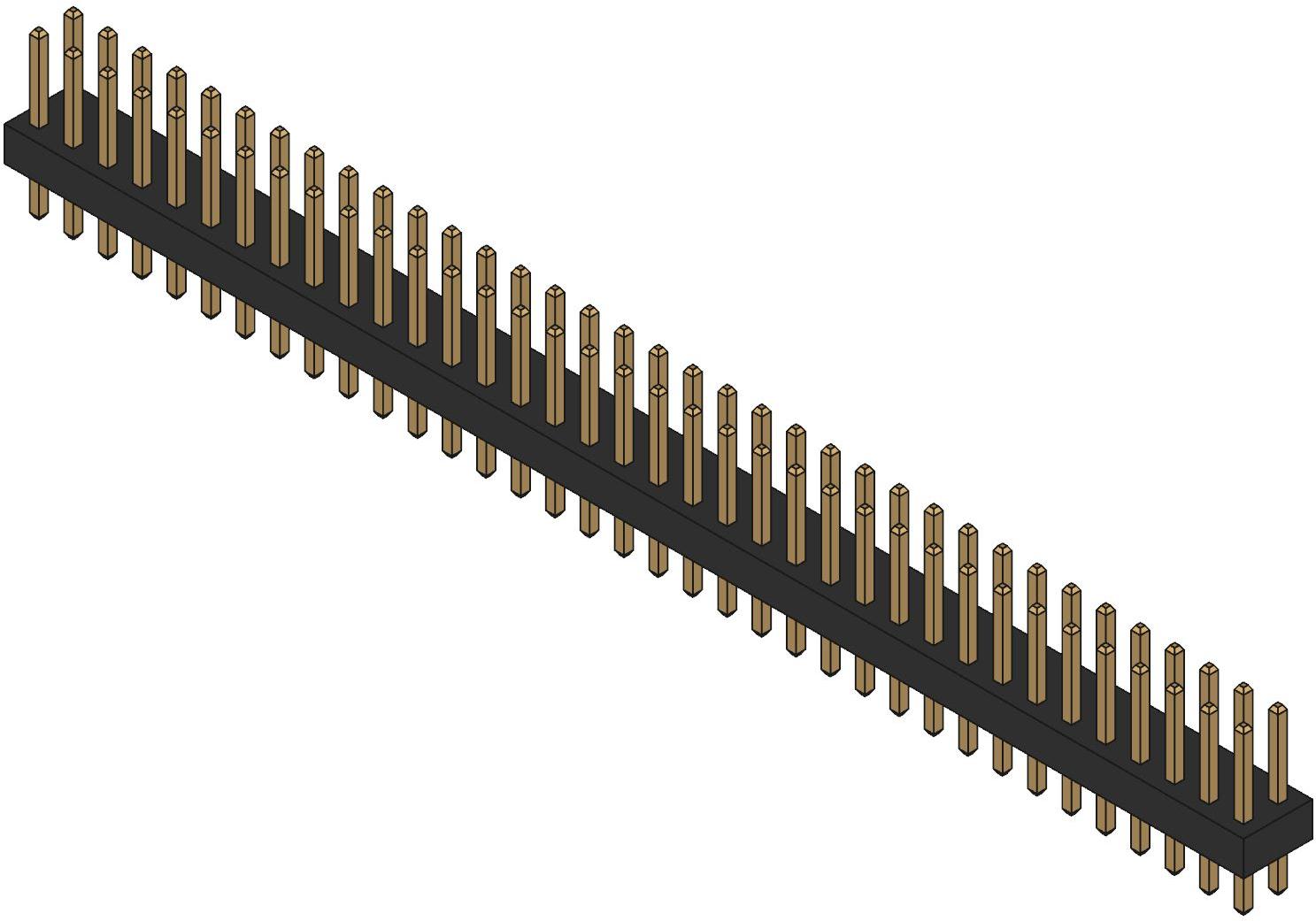 Amphenol Communications Solutions-75844-150-72LF Steckverbinderleisten und Leiterplattenbuchsen BergStik®, Board to Board connector, Unshrouded vertical header, Through Hole, Double Row, 72 Positions, 2.54mm (0.100in) Pitch