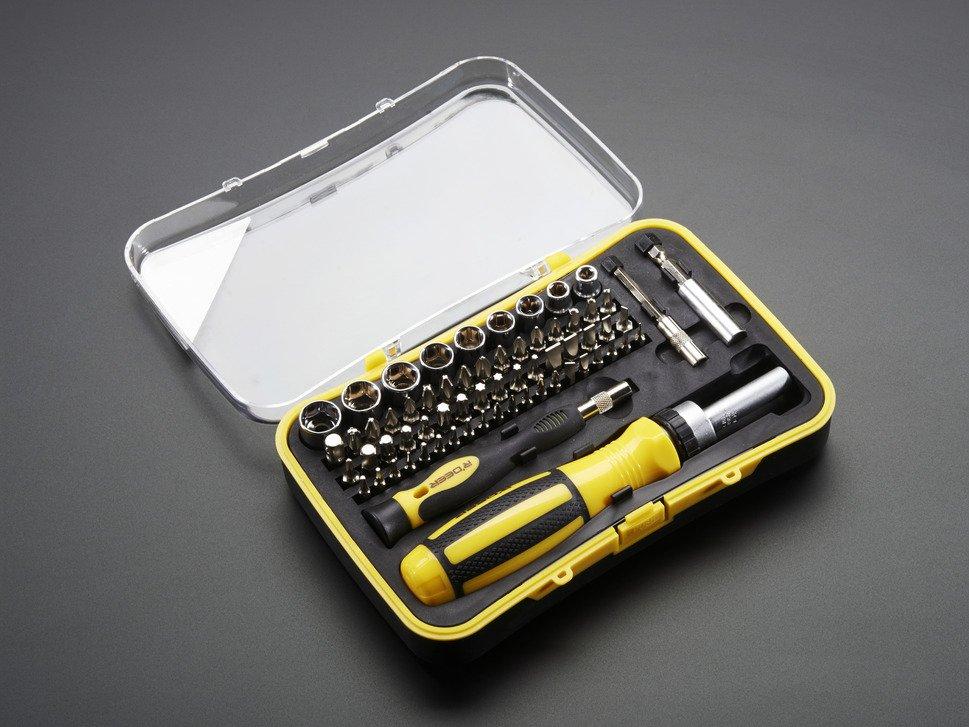 Adafruit Industries-829 Screwdrivers 65 Piece Ratchet Screwdriver and Tool Bit Set