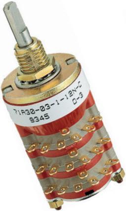 Grayhill-71ADF30-01-2-AJN Commutateur rotatif Switch Rotary DP6T 6 Flatted Shaft Solder Lug 0.3A 115VAC 30VDC