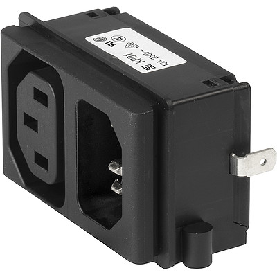 SCHURTER-KP01.1012.01 Module d&rsquo;admission d&rsquo;alimentation Power Entry Module Unfiltered M/F 3/3 POS 250VAC 10A ST 1 Port