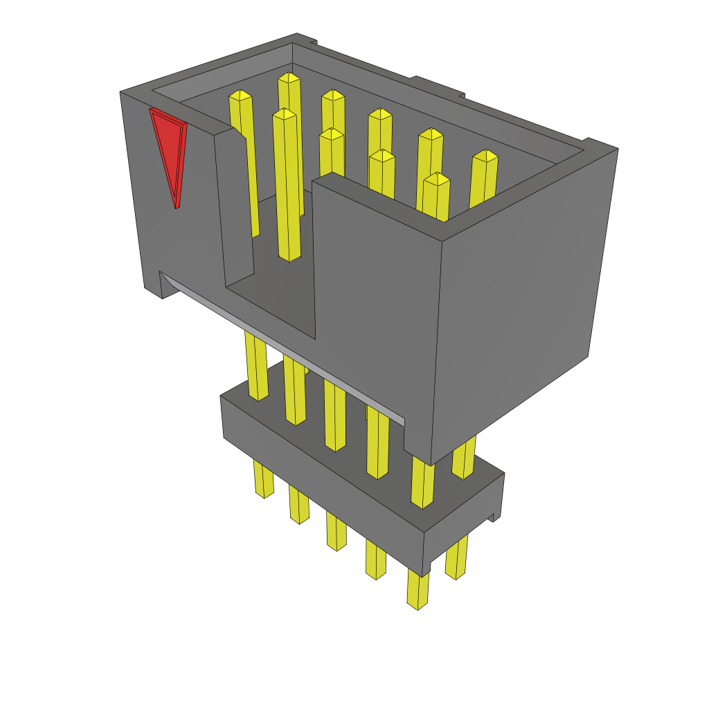 Samtec-ZSS-105-03-L-D-683 Piastre connettori e prese PCB Conn Elevated Shrouded Header HDR 10 POS 2.54mm Solder ST Top Entry Thru-Hole Layer